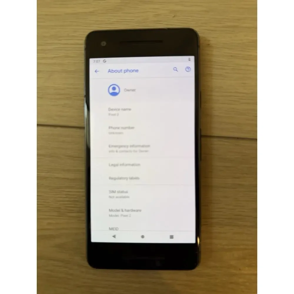 Google Pixel 2 Dual G011A 64GB Wi-Fi - Black *No AC/SIM* w/Battery